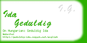 ida geduldig business card